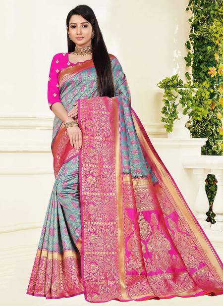 1005 Santraj Fancy Designer Ethnic Wear Heavy Silk Saree Collection 1005-Pink